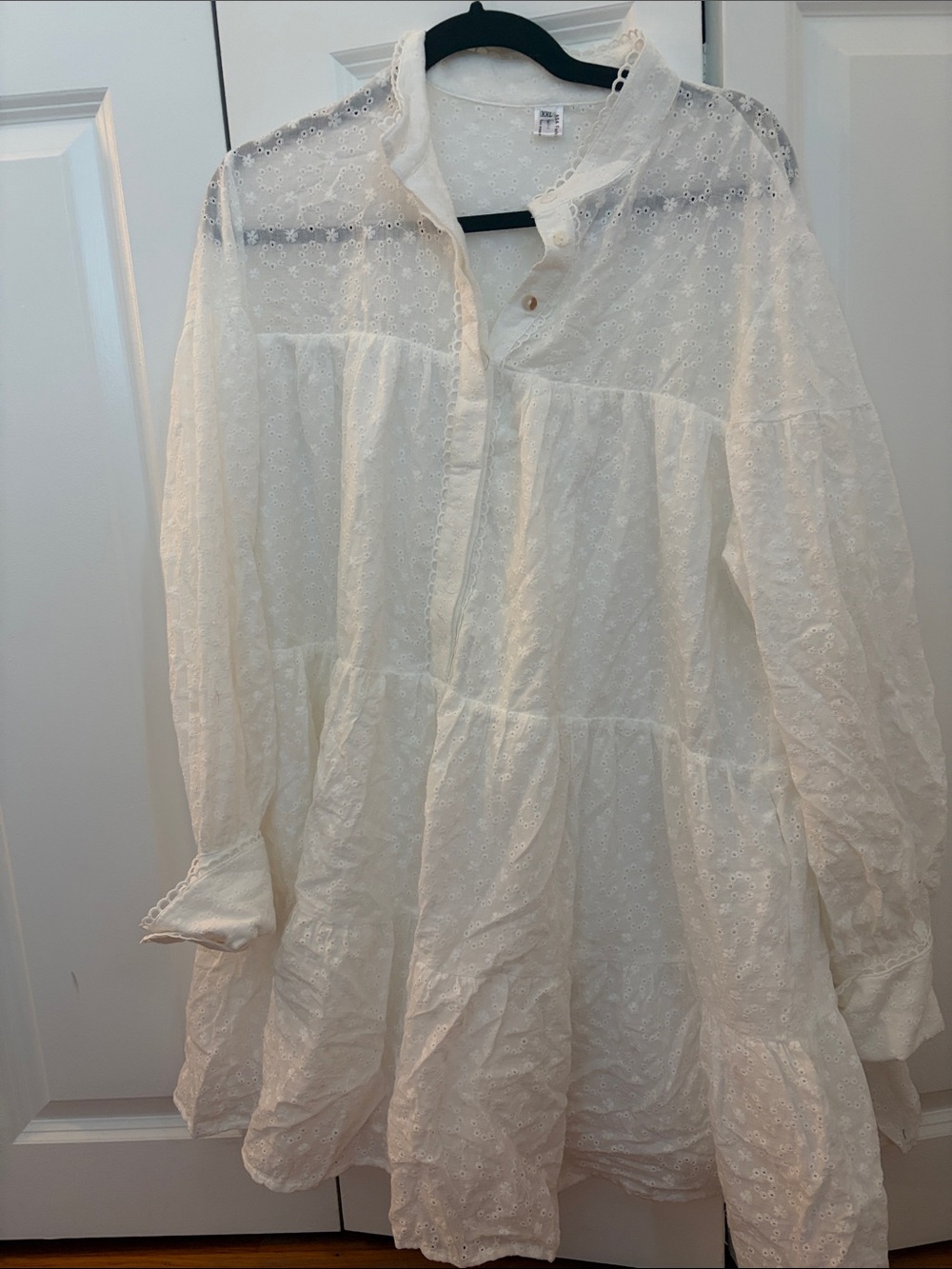 NEVER WORN Women's White Eyelet Babydoll Dress